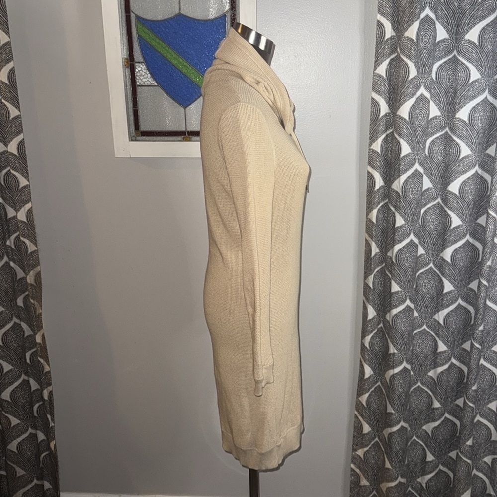 Lauren Ralph Lauren 100% Cotton Waffle Knit Cowl Neck Midi Dress SZ Petite Med - Picture 6 of 10
